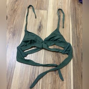 Kona Sol green tie bikini top